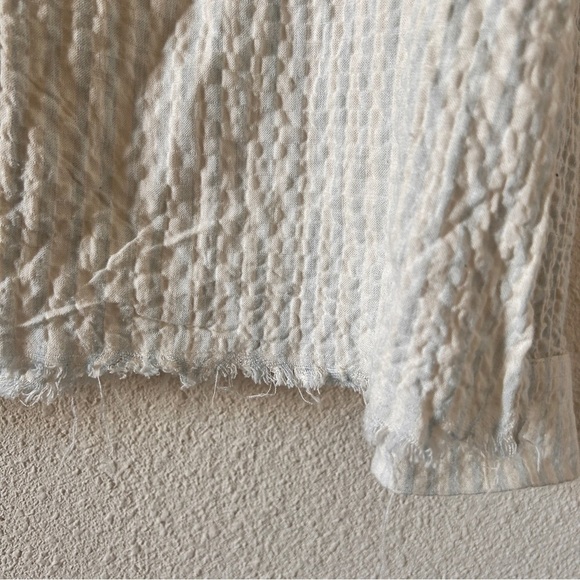 MIOU MUSE Button Up Shirt Women’s Small Striped Gauzy Lagenlook Minimalist Boho - Picture 11 of 11